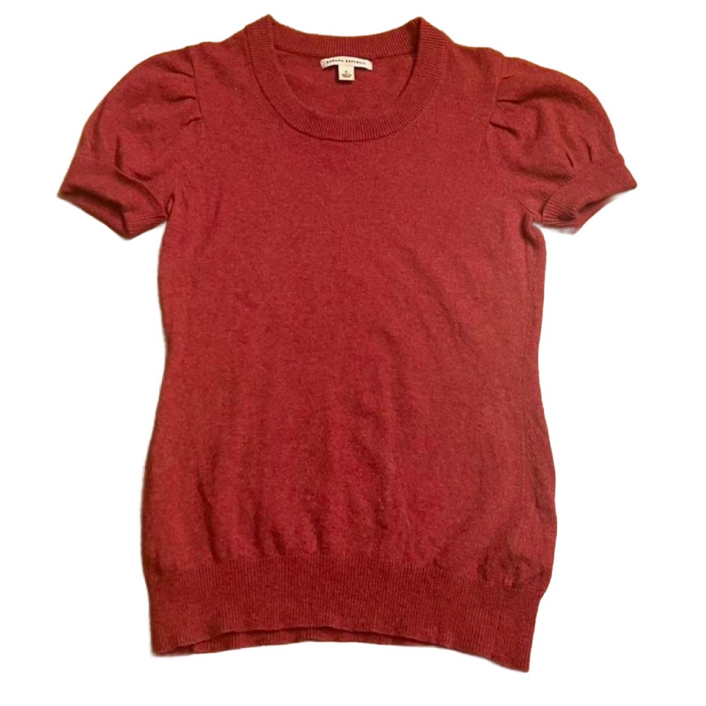 Banana Republic Women’s Small Red Short Puff Sleeve Sweater